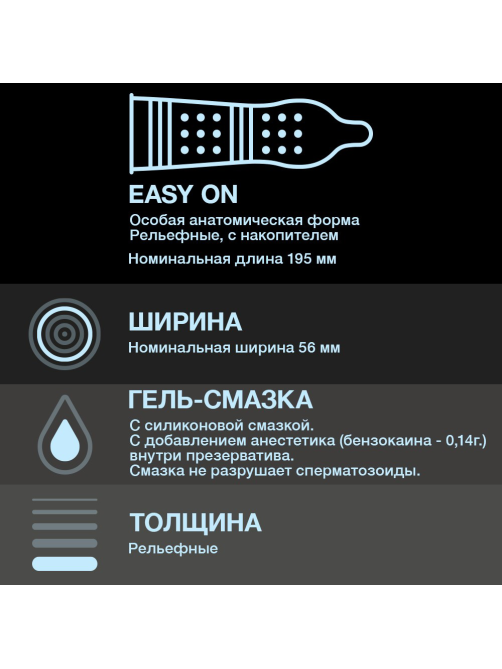 Презервативы Durex Dual Extase рельефные с анестетиком, 12шт