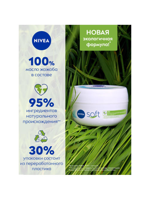 Крем для лица, рук и тела Nivea Soft Интенсивный увлажняющий, 200мл