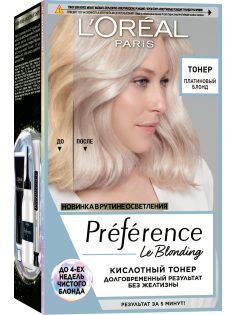 Тонер для волос L'Oreal Preference кислотный платиновый блонд