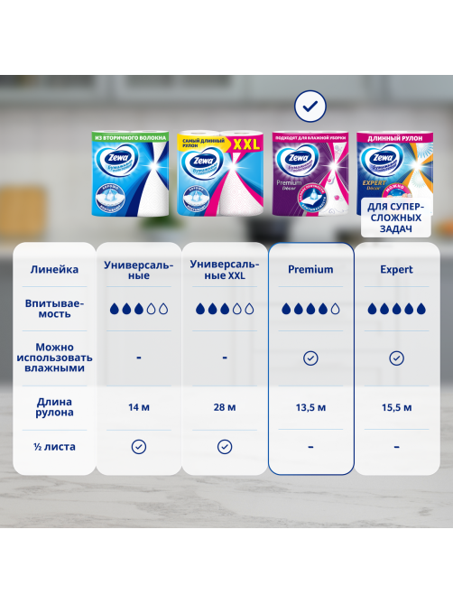 Бумажные полотенца Zewa Premium Декор, 4 рулона