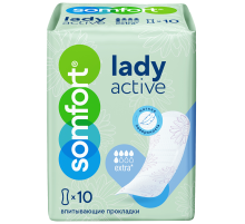 Прокладки Somfort Lady Active Extra впитывающие, 10шт