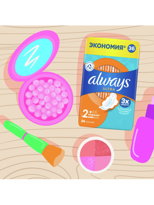 Прокладки Always Ultra Normal, 36шт