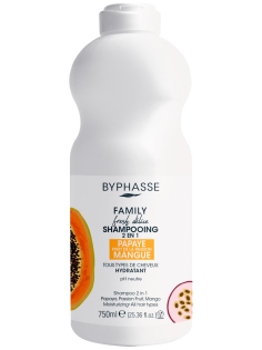 Шампунь Byphasse Family Fresh Delice 2в1 папайя-маракуйя-манго, 750мл