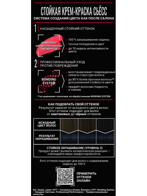 Краска для волос Сьёсс иссиня-черный 1.4