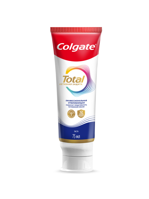 Зубная паста Colgate Total 12 Профессиональная отбеливающая с цинком и аргинином, 75мл