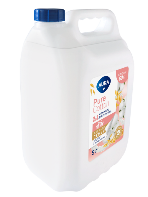 Крем-мыло Aura Pure Cotton Овсяное молоко 2в1, 5л