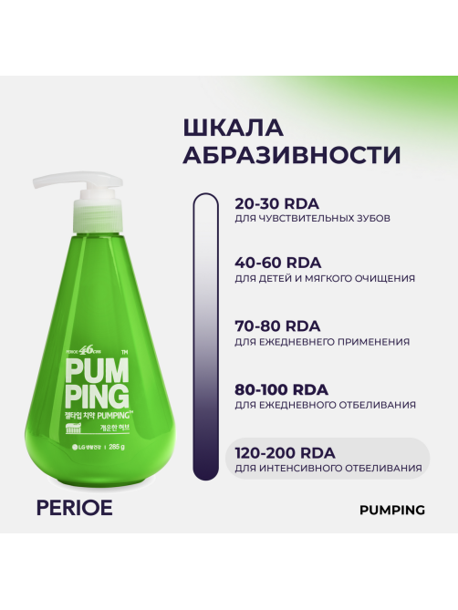 Зубная паста Perioe Breath Care Pumping Toothpaste освежающая, 285г