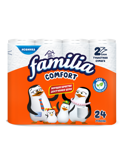 Туалетная бумага Familia Comfort 2 слоя 24 рулона