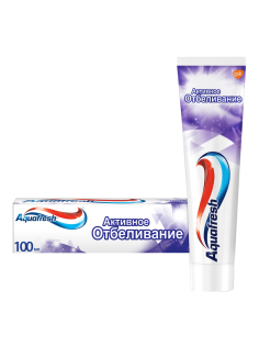 Зубная паста Aquafresh Активное отбеливание отбеливающая для защиты от кариеса с фтором, 100мл