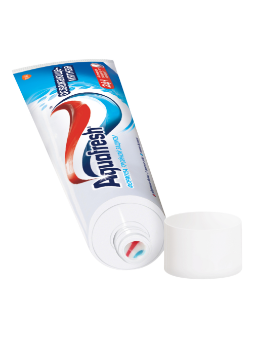 Зубная паста Aquafresh для тройной защиты полости рта освежающе-мятная с фтором, 100мл