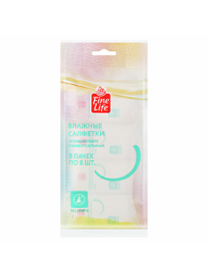 Fine Life Салфетки влажные очищающие универсальные, 8 x 8шт