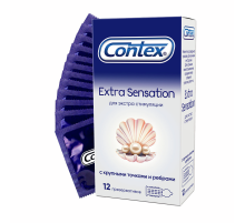 Презервативы Contex Extra Sensation с крупными точками и ребрами, 12шт