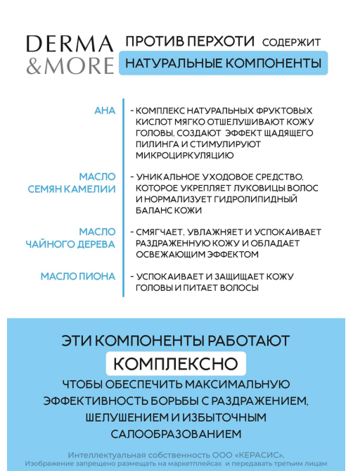 Шампунь Kerasys Derma & More от перхоти, 600мл