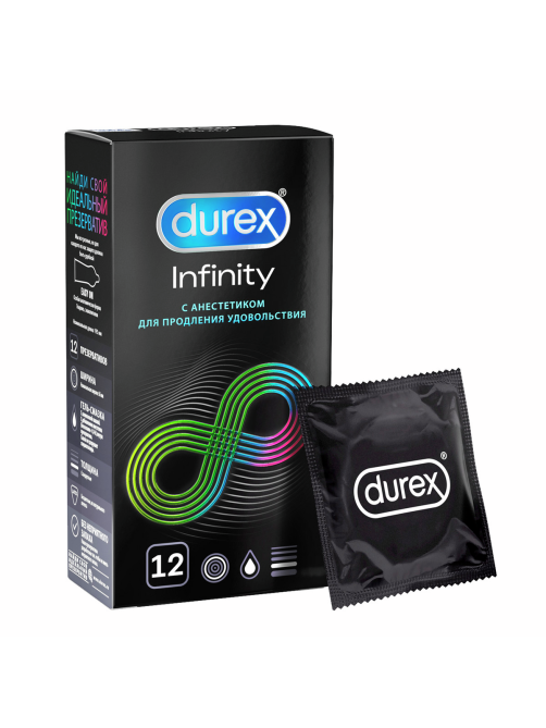 Презервативы Durex Infinity с анестетиком для продления удовольствия, 12шт
