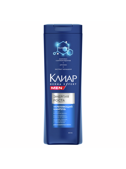 Шампунь Клиар Men Derma Expert укрепляющий Энергия Роста, 380мл