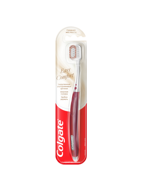Зубная щетка Colgate Easy Comfort средней жесткости, красная