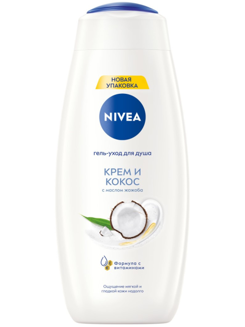Гель Nivea для душа крем и кокос с маслом жожоба, 500мл