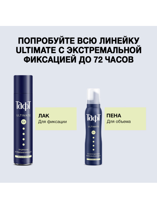 Пена для укладки волос Тафт Ultimate Роскошное сияние экстрасильная фиксация, 150мл