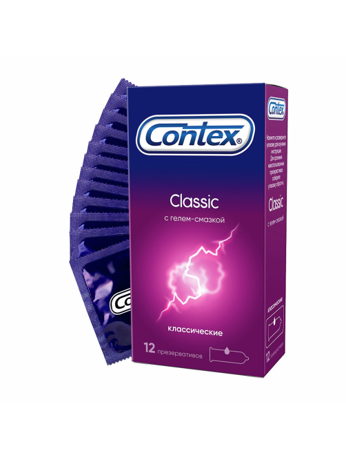 Презервативы Contex Classic классические с гелем-смазкой, 12шт
