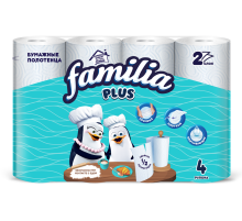 Бумажные полотенца Familia 2 слоя, 4шт