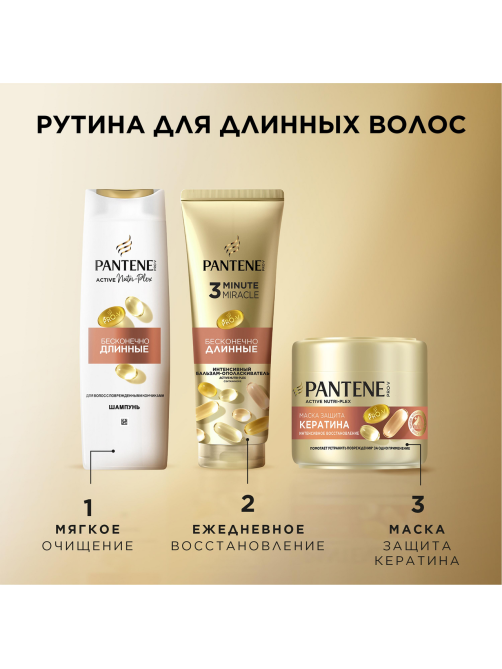 Бальзам Pantene Pro-V 3 Minute Miracle Бесконечно длинные, 220мл