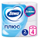Туалетная бумага Zewa Плюс 2 слоя, 4 рулона