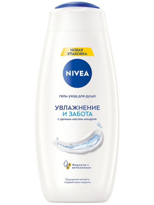 Гель-уход Nivea для душа увлажнение и забота, 500мл