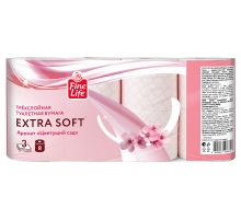 Fine Life Туалетная бумага Extra Soft Цветущий сад 3 слоя 8 рулонов