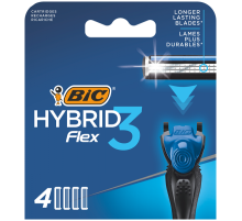 Сменные кассеты для мужской бритвы BIC Flex 3 Hybrid 3 подвижных лезвия, 4 шт
