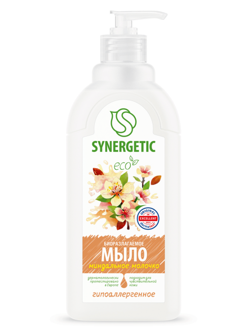 Мыло жидкое Synergetic Миндальное молочко гипоаллергенное, 500мл
