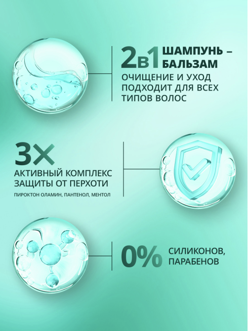 Шампунь-бальзам Шаума Men Защита от перхоти 2в1, 360мл