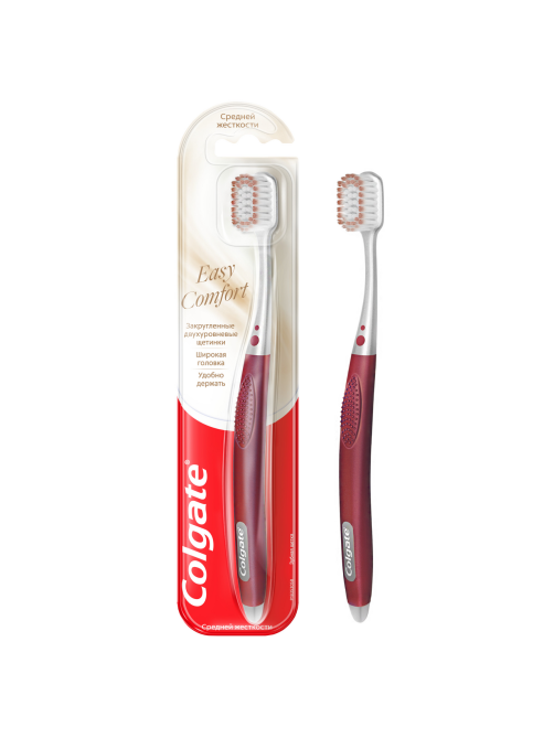 Зубная щетка Colgate Easy Comfort средней жесткости, красная