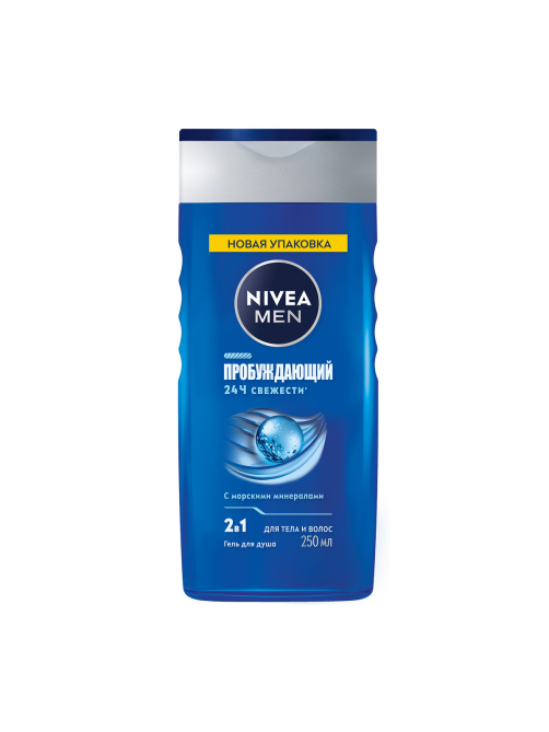 Гель для душа Nivea Men 2в1 Пробуждающий с натуральными минералами мужской, 250мл