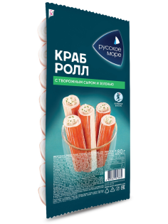 Краб-ролл Русское море с творожным сыром и зеленью, 180г