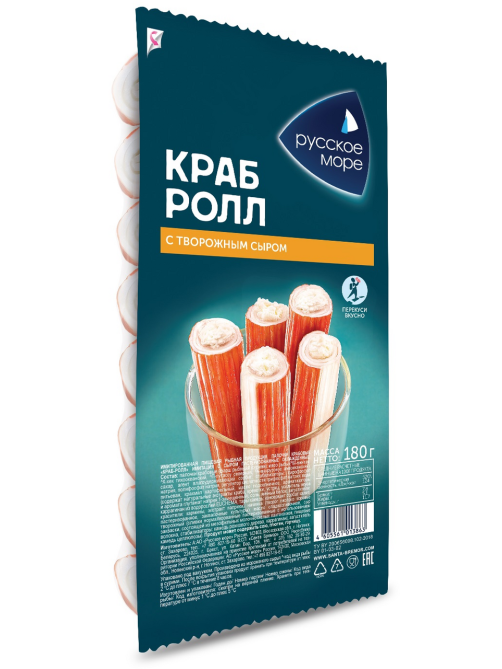 Краб-ролл Русское море с творожным сыром, 180г