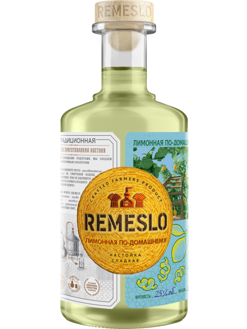 Настойка сладкая Remeslo Fermera Домашняя лимонная сладкая, 0.5л