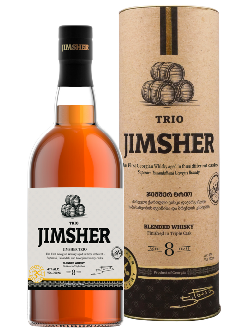 Виски Jimsher Trio 8 лет в тубе, 0.7л