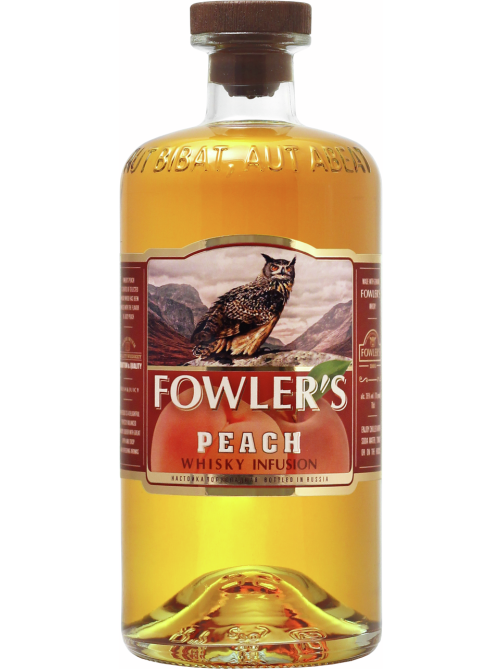 Настойка с виски Fowler`s персик полусладкая, 0.7л