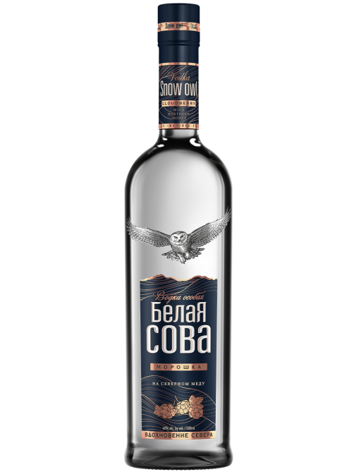 Водка Белая Сова Морошка, 0.5л