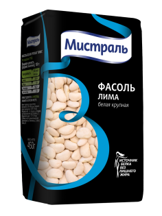 Фасоль Мистраль Лима белая крупная, 450г