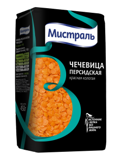 Чечевица Мистраль Персидская красная колотая, 450г