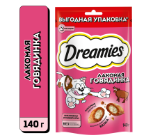 Лакомство Dreamies Лакомые подушечки для взрослых кошек с говядиной, 140г