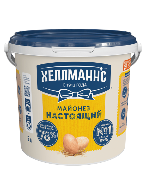 Майонез Хеллманн’С Настоящий 78%, 5л