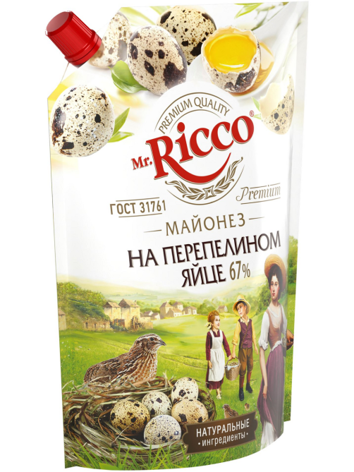 Майонез Mr. Ricco Premium на перепелином яйце 67%, 800мл