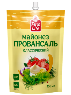 Fine Life Майонез Провансаль классический 67%, 750мл