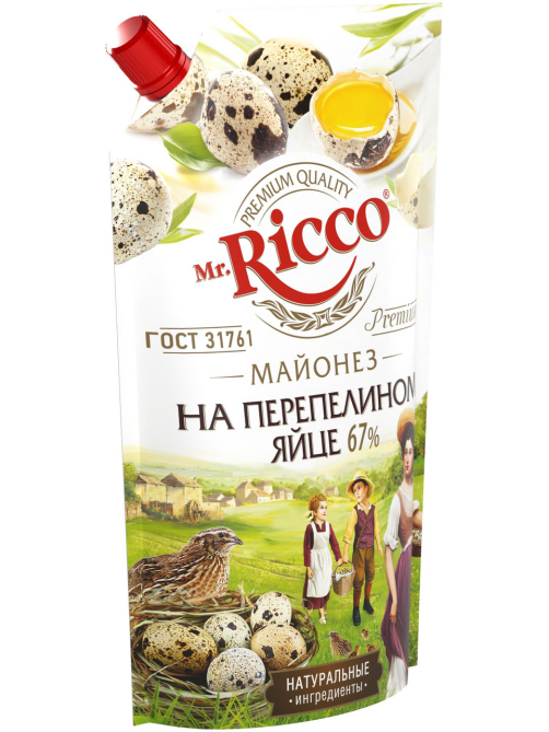 Майонез Mr. Ricco Premium на перепелином яйце 67%, 400г