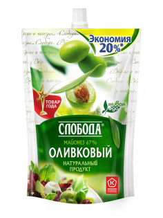 Майонез Слобода оливковый 67%, 800мл