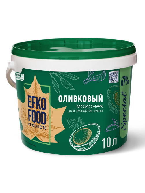 Майонез Efko Food Special оливковый настоящий ГОСТ 67%, 10л
