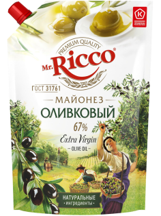 Майонез Mr. Ricco Extra Vigin оливковый 67%, 800мл