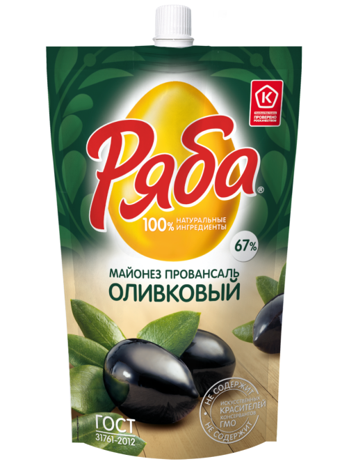 Майонез Ряба Провансаль оливковый ГОСТ 67%, 330г